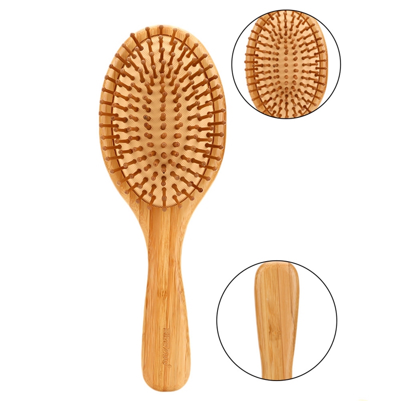 [Hàng mới về] Lược chải tóc massage da đầu bằng gỗ tre