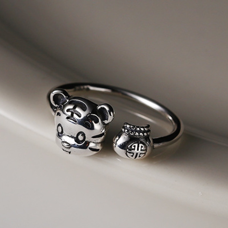 Nhẫn hở hình con hổ dễ thương có thể điều chỉnh kích thước cho nam và nữ
