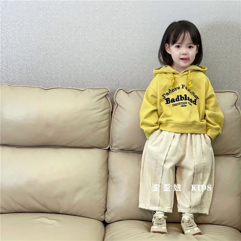 Áo Hoodie Thêu Chữ Phong Cách Nhật Hàn Mới Cho Bé Gái