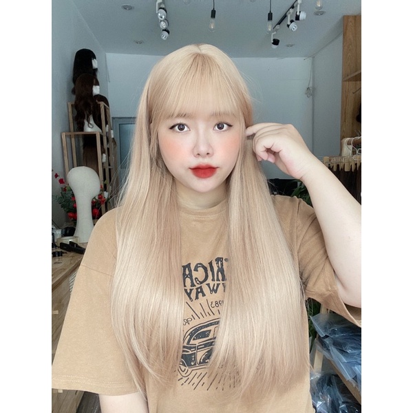 2083  tóc giả nguyên đầu thẳng tây 60cm