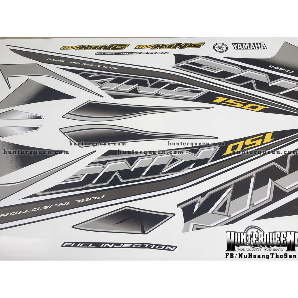 Tem Exciter 150. Tem rời MX KING xe đen tem xám. Xe màu khác vui lòng inbox