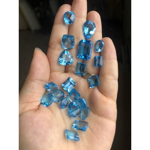 Topaz xanh dương lên trang sức đủ size