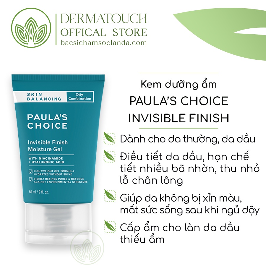 Gel dưỡng ẩm ban đêm Paula’s Choice Skin Balancing Invisible Finish