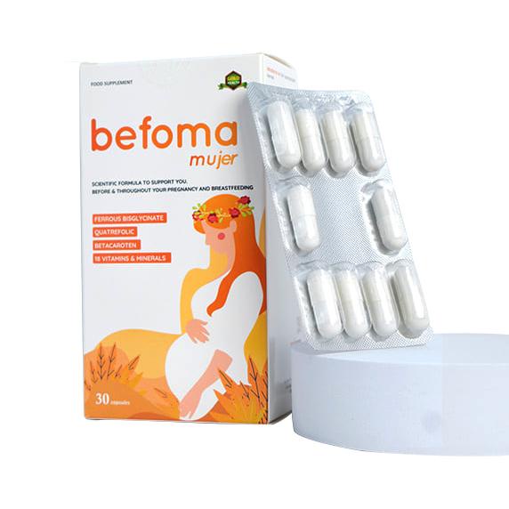 Befoma Mujer, hỗ trợ tăng cường sức khỏe phụ nữ trong thời kỳ sinh sản - Tây Ban Nha (hộp 30 viên)