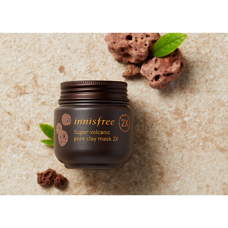 Mặt Nạ đất sét Tro Núi Lửa giảm Mụn Đầu Đen Innisfree Super Volcanic Pore Clay Mask 2X chính hãng