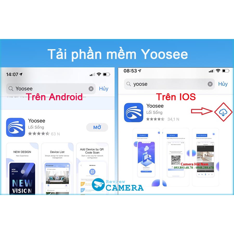 Camera YooSee FHD Xoay 360 Quan Sát Rõ Ngày Đêm - thiết kế gọn gàng - không enten vẫn bắt sóng tốt Mã không râu