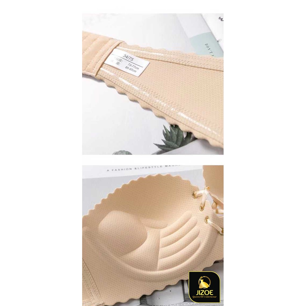 Áo ngực nữ quây su đúc bàn tay nâng ngực không gọng tạo khe cao cấp JIZOE ALT21