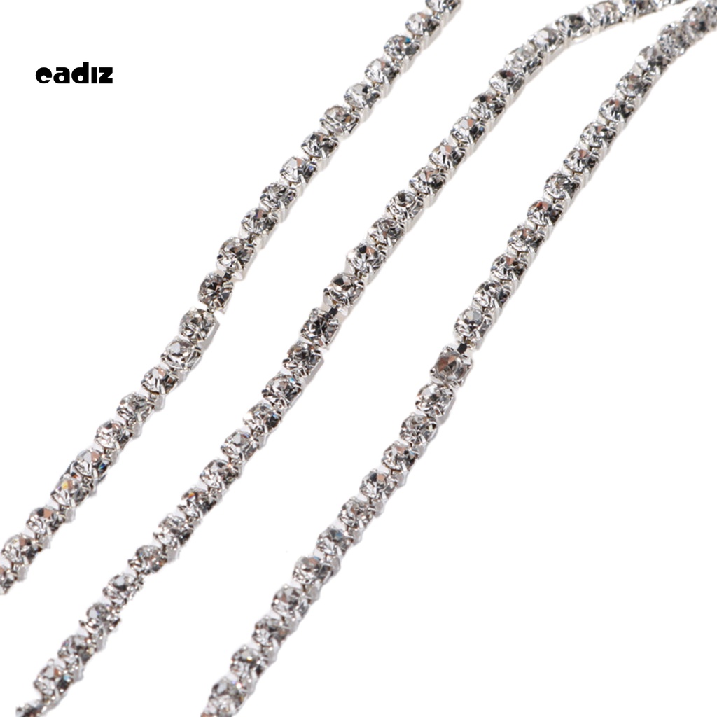 [Hàng mới về] Bộ chuỗi dây kim loại đính đá/ không đính đá 3D trang trí móng tay sang trọng thời trang dành cho nữ