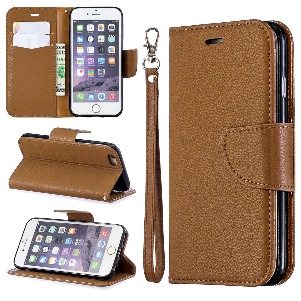 Bao da điện thoại dạng ví dây đeo cho iPhone 6/6S/6 Plus/6S Plus | BigBuy360 - bigbuy360.vn