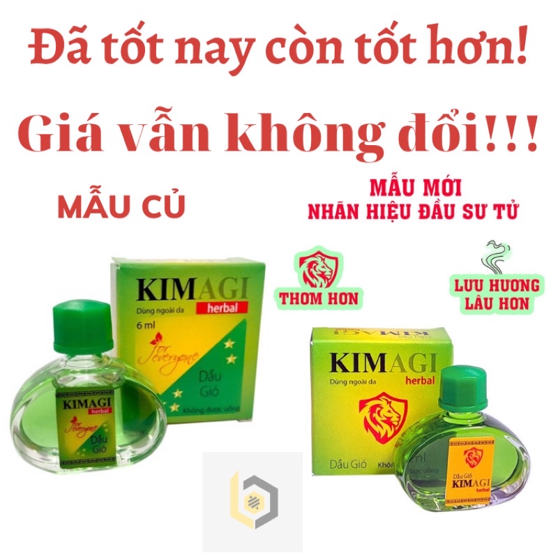 Dầu gió Kim AGI, Hương thơm dịu nhẹ thư giãn, 1 hộp 1 chai 6ml