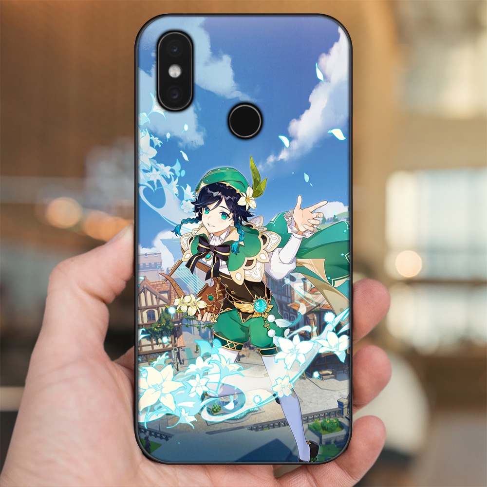 Ốp lưng Xiaomi Mi 8, Mi 8 SE viền đen in hình Venti Genshin Impact