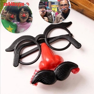 [xo94bsyyu]Funny Clown Glasses Costume Ball Round Frame Red Nose w/Whistle Musta