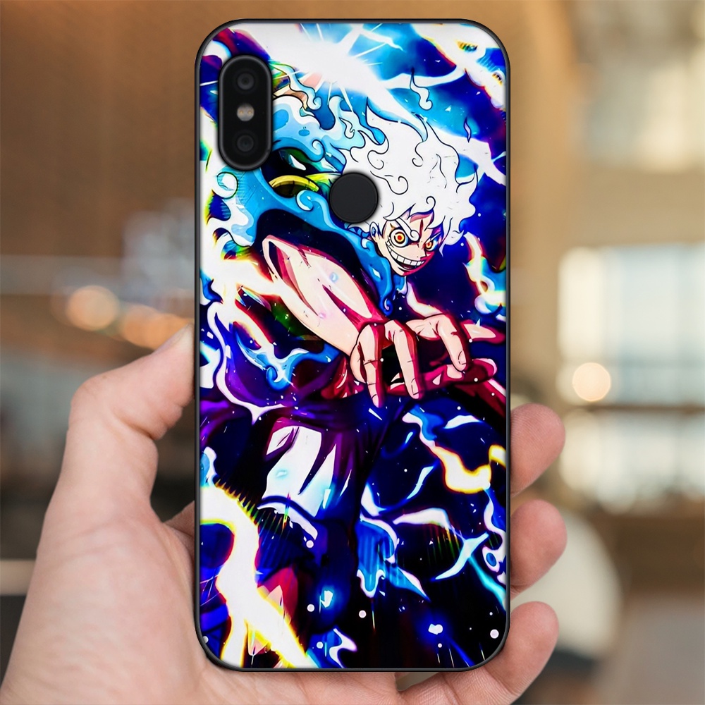 Ốp lưng Xiaomi Redmi Note 6 Pro viền đen in hình Luffy One Piece