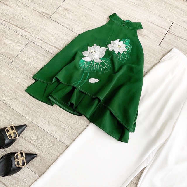SET ÁO CỔ YẾM QUẦN ỐNG RỘNG