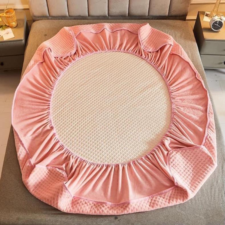 BỘ GA NỈ SỮA HOẠ TIẾT TỔ ONG KÈM 2 vỏ gối