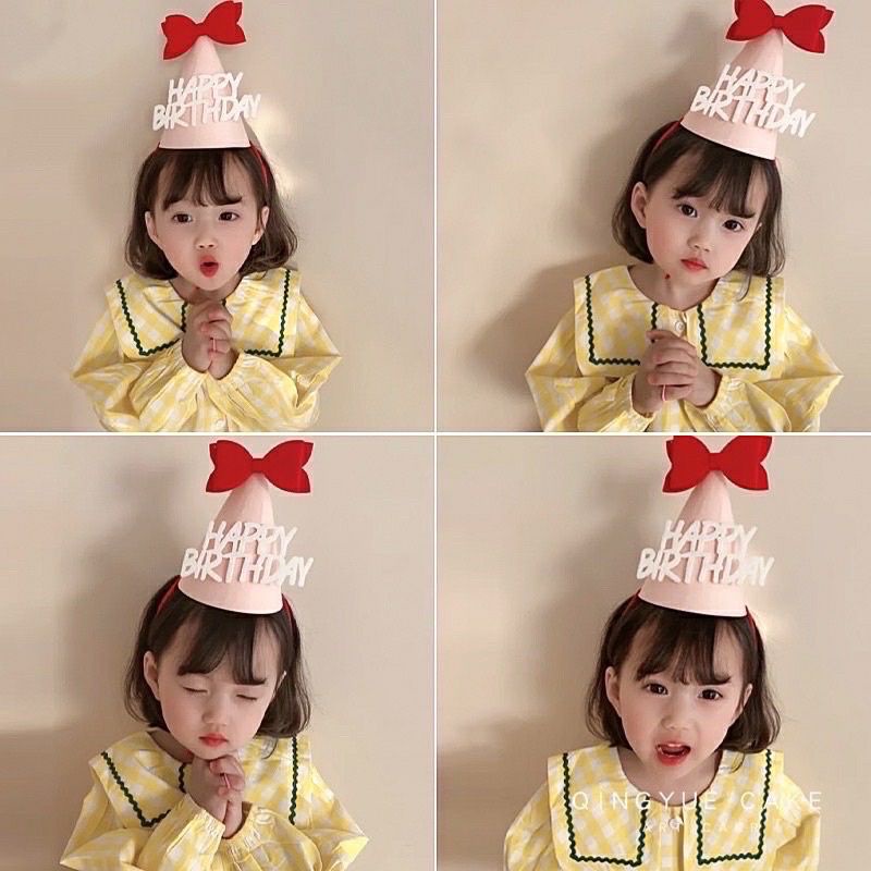 Mũ sinh nhật 3D vải nỉ vải dạ Hàn Quốc