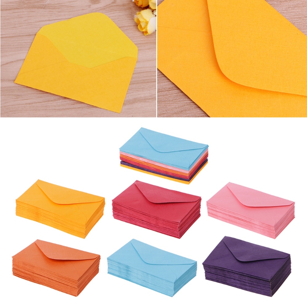 Set 50 Phong Bì Thư Mini Nhiều Màu Sắc Phong Cách Retro