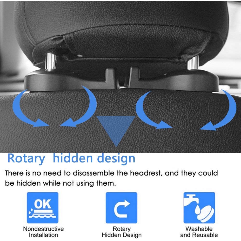 Bộ 2 Móc Treo Đồ Sau Ghế Xe Hơi