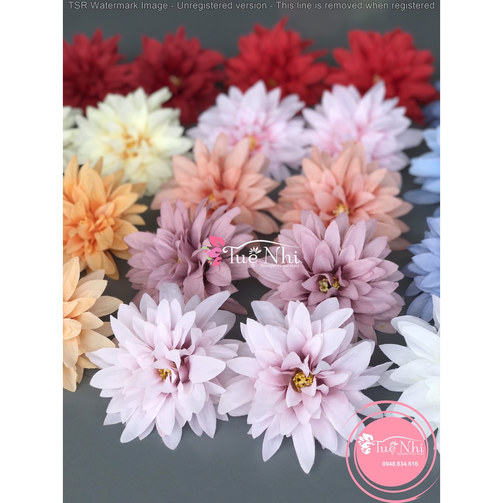 Combo 10 Đầu Bông Hoa Cúc Phale Sang Trọng Tinh Tế , Size 10-11cm, Phù Hợp Làm Oản Trang Trí Tết _ HOA GIẢ, HOA LỤA