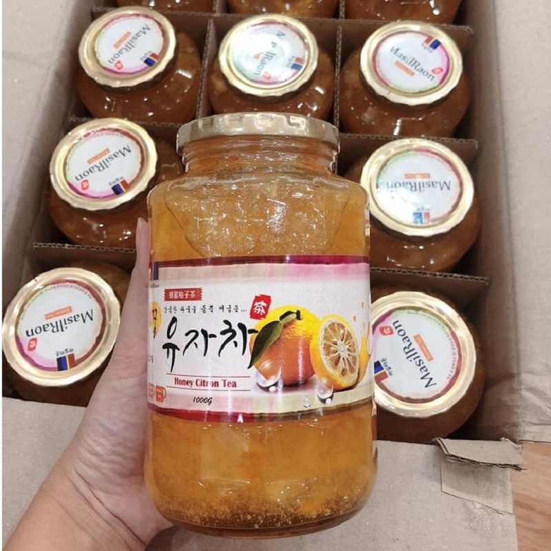 Mật Ong Chanh Honey Citron Tea Masilraon Hàn Quốc, Lọ 1000g, Giúp Ngừa Ho, Tăng Sức Đề Kháng