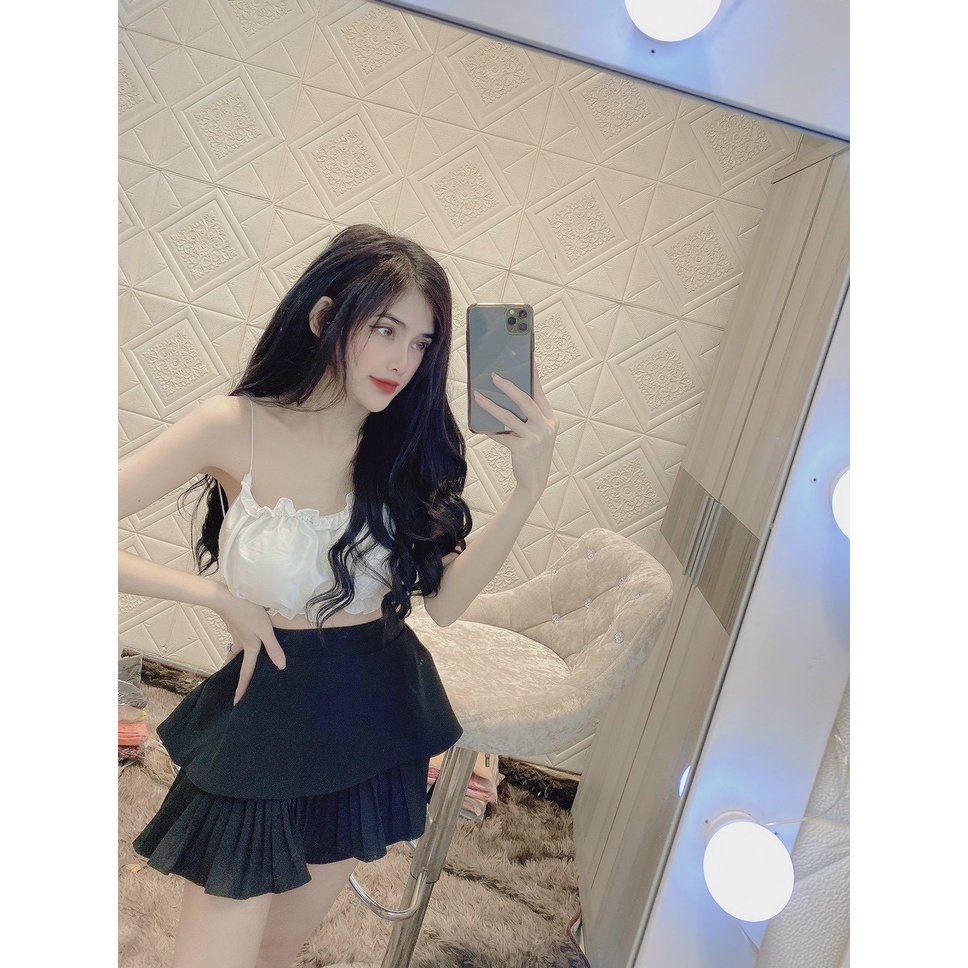 áo kiểu ống viền bèo đan dây bún lưng sexy