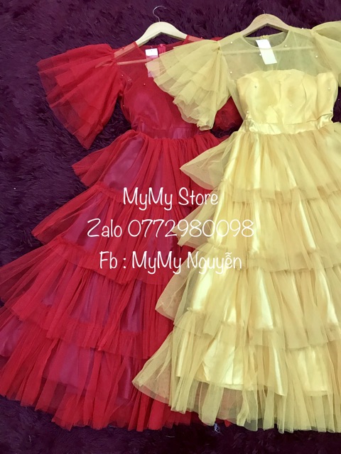 KÈM ẢNH/VIDEO THẬT - Đầm xoè tầng tay cánh kết cườm SIÊU XINH -MS64V- Size ML đến 58kg | BigBuy360 - bigbuy360.vn