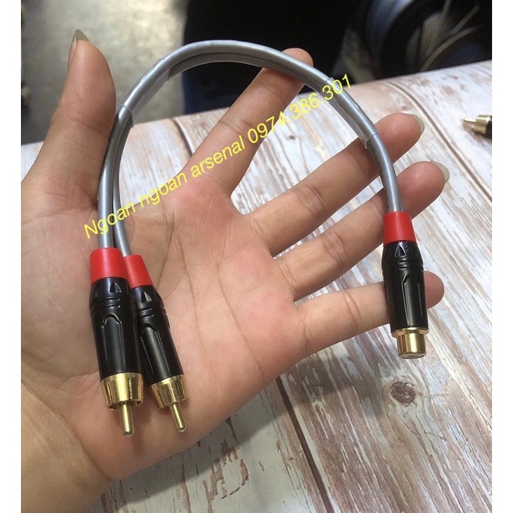 dây chia hoa sen (av, rca) 1 ra 2 dài 20cm dây lõi mạ bạc chất lượng