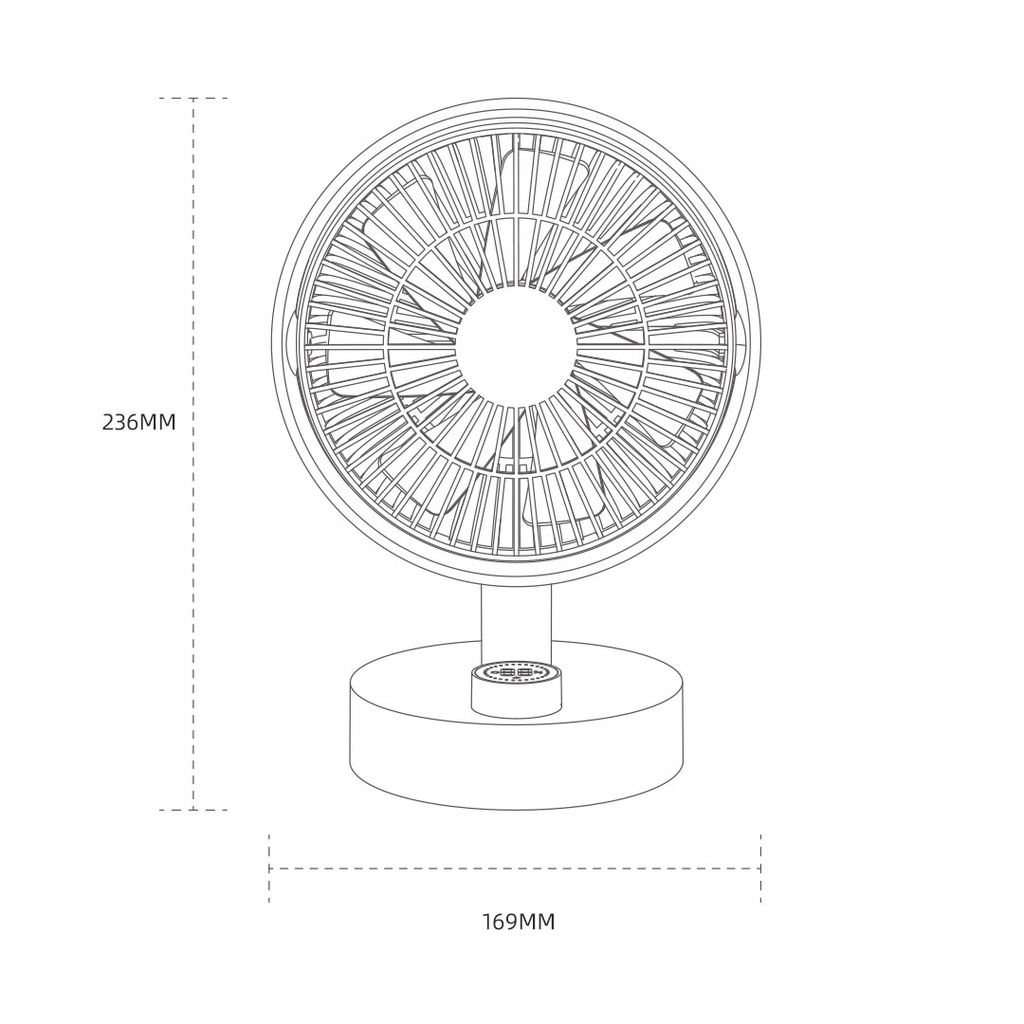 Quạt tích điện Xiaomi Sothing - Quạt sạc để bàn tích hợp màn hình led - Hiển thị - Quay ngang tự động 160 độ - Pin trâu