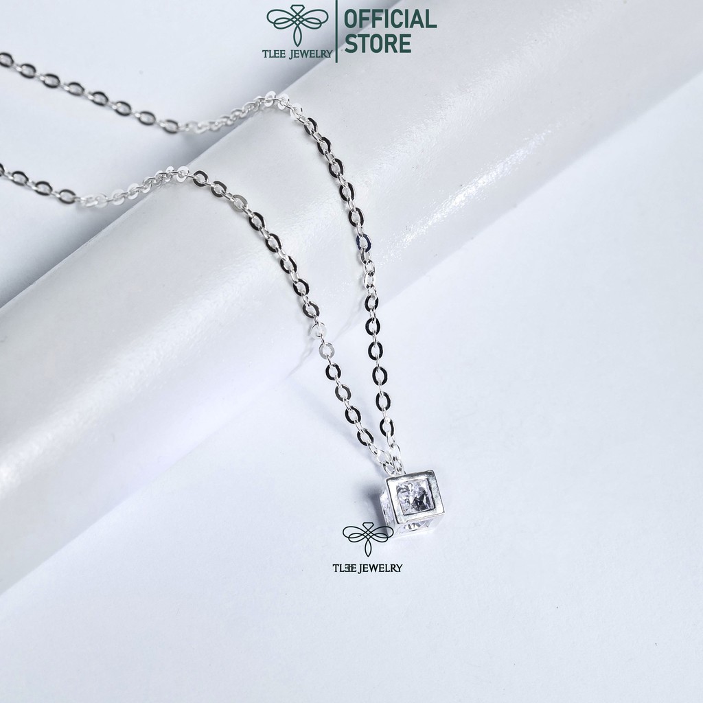 Dây chuyền bạc nữ TLEE mặt rubic mix dây hạt sợi mảnh TleeJewelry D0196