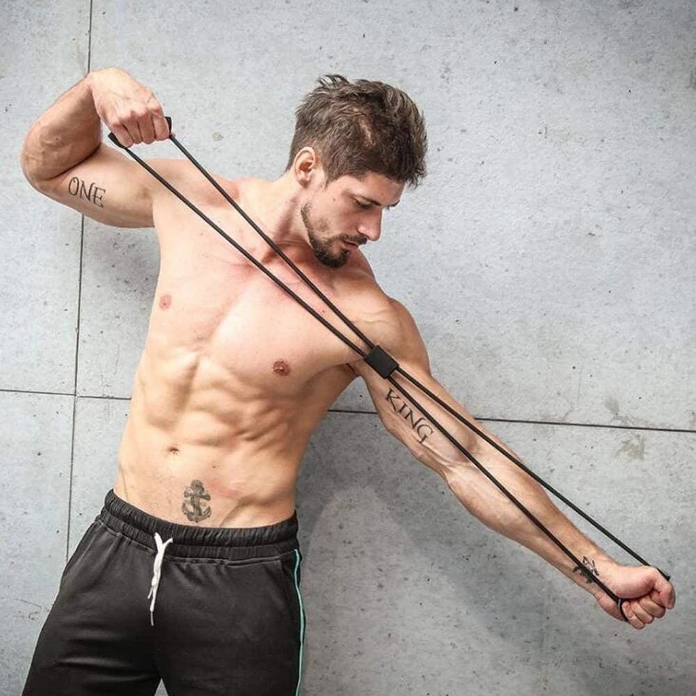 Dây kháng lực cao su đàn hồi hình số 8 tập yoga phát triển cơ ngực tiện lợi