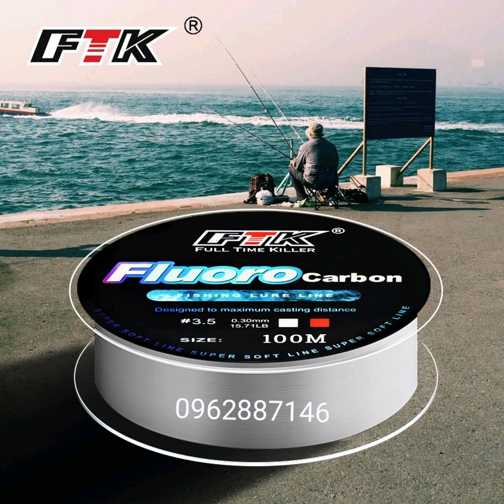 cước câu cá trục thẻo Fluoro carbon 100m cao cấp