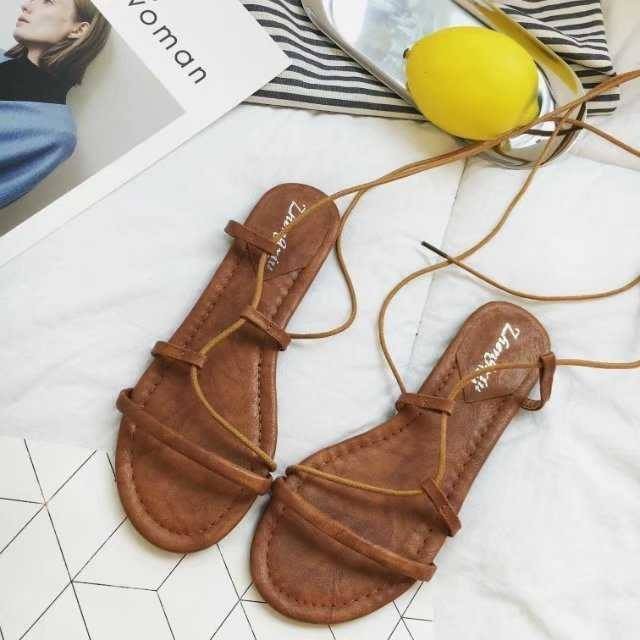 [Sẵn từ 35 - 39] Giày sandal chiến binh cột dây xỏ ngón hàng chính hãng FULLBOX D01