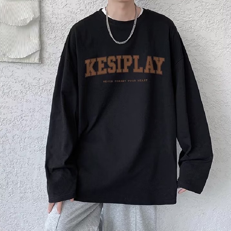 Áo Thun Tay Dài Dáng Rộng In Họa Tiết Hoạt Hình Phong Cách Hip Hop Đường Phố Cho Nam size M-5XL