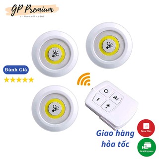 💖FreeShip💖 Bộ 3 Đèn Led Mini + Remote Điều Khiển Từ Xa, Có Chức Năng Hẹn Giờ Chất Liệu ABS Sử Dụng Pin