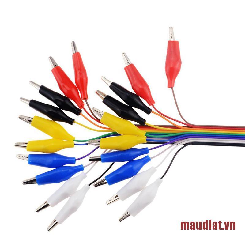 Maudlat 10pin Double-end Wire Crocodile Clip Test Lead Jumper Wire Line Cable Co