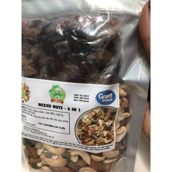 500g Ngũ cốc sấy khô mix hạt và hoa quả