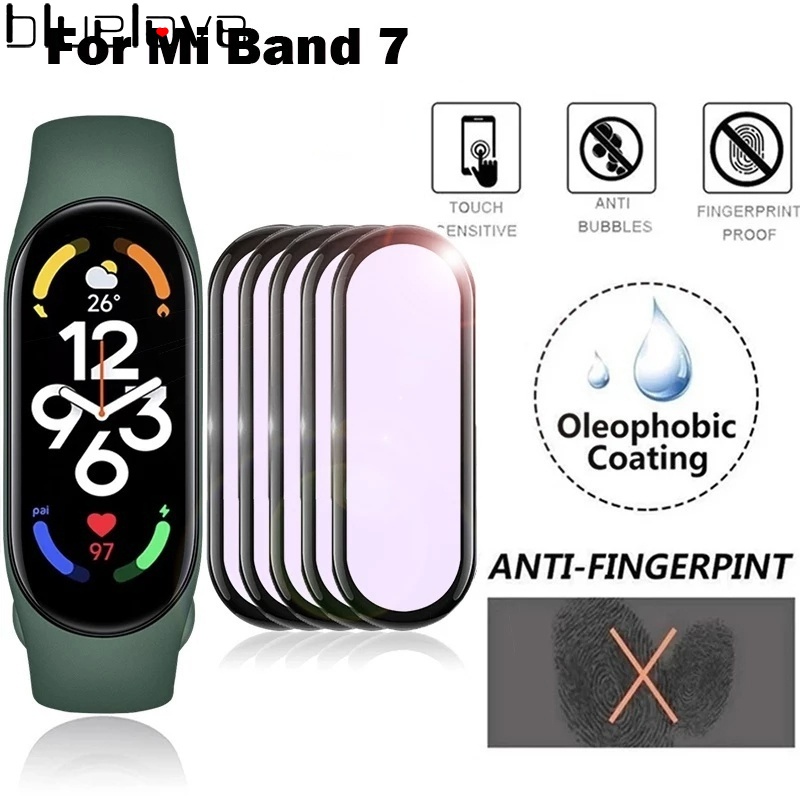 1 Miếng Dán HD Trong Suốt Viền Cong Bảo Vệ Màn Hình Chống Trầy Cho Đồng Hồ Thông Minh Mi Band 7