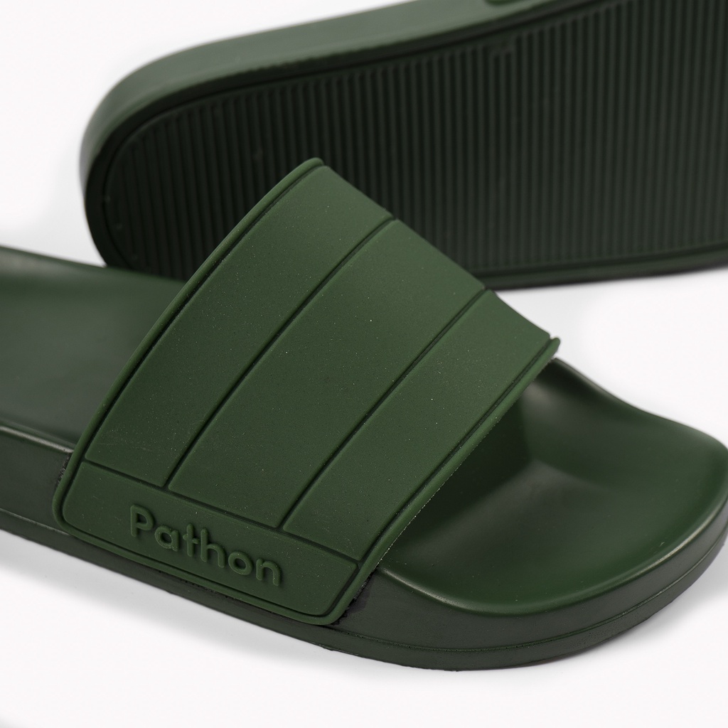 Dép nam nữ quai ngang slipper Pathon quai PVC và đế PU xanh lá mẫu 2 SD55