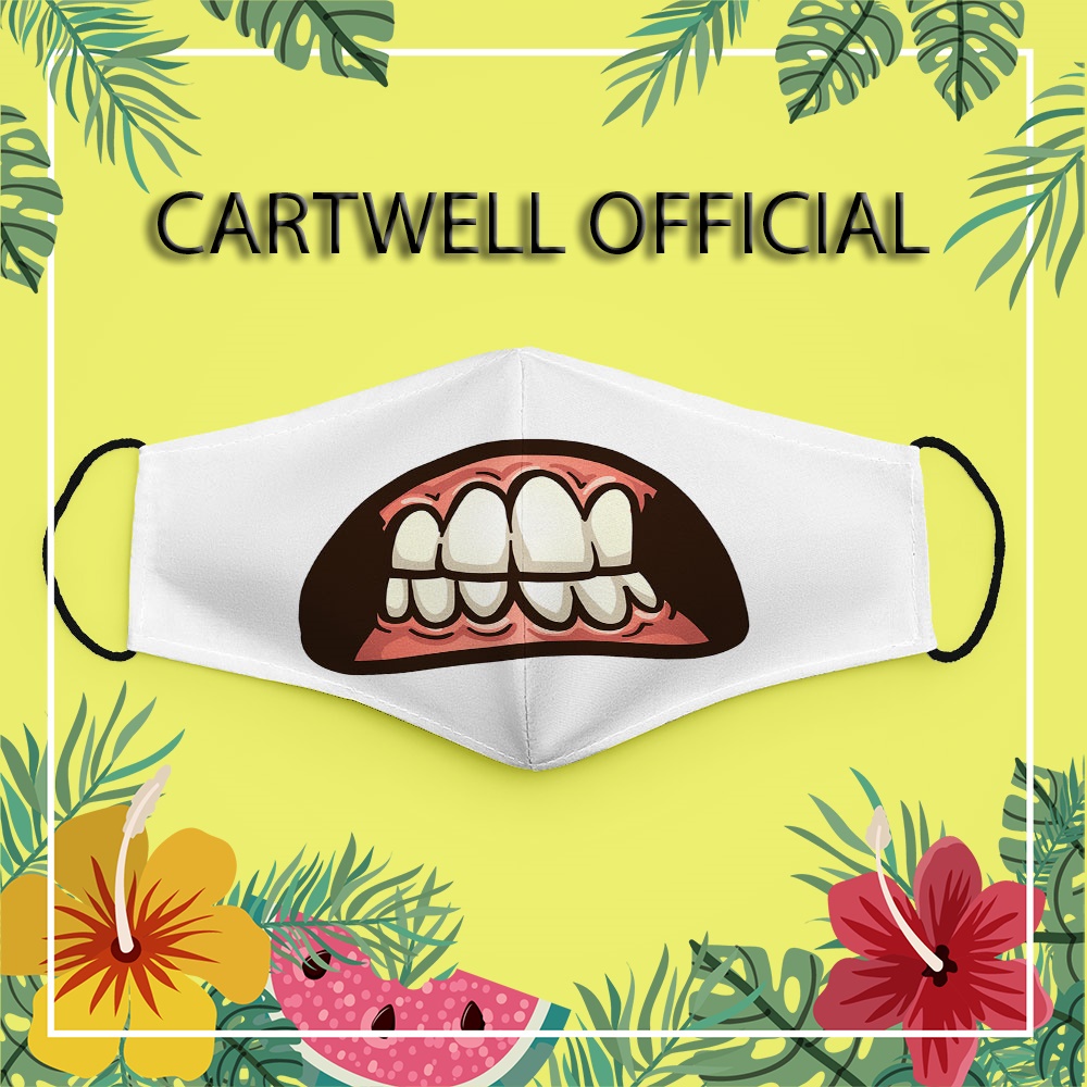 Khẩu trang hoạt hình dễ thương thú cưng vui nhộn cho bé đáng yêu Hình Vẽ DRAWN CARTWELL dày 2 lớp không đau tai ngăn bụi