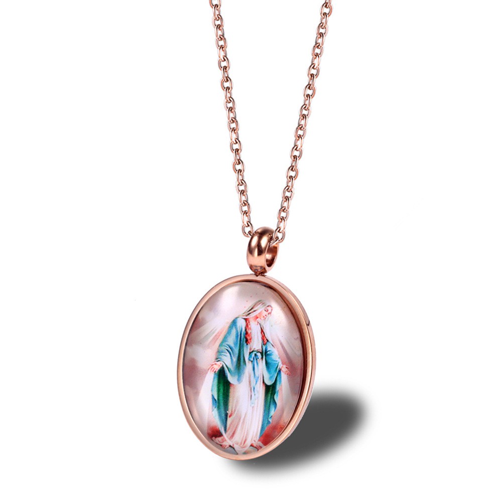 Dây chuyền đức mẹ Maria và đức chúa Jesus dang tay che chở