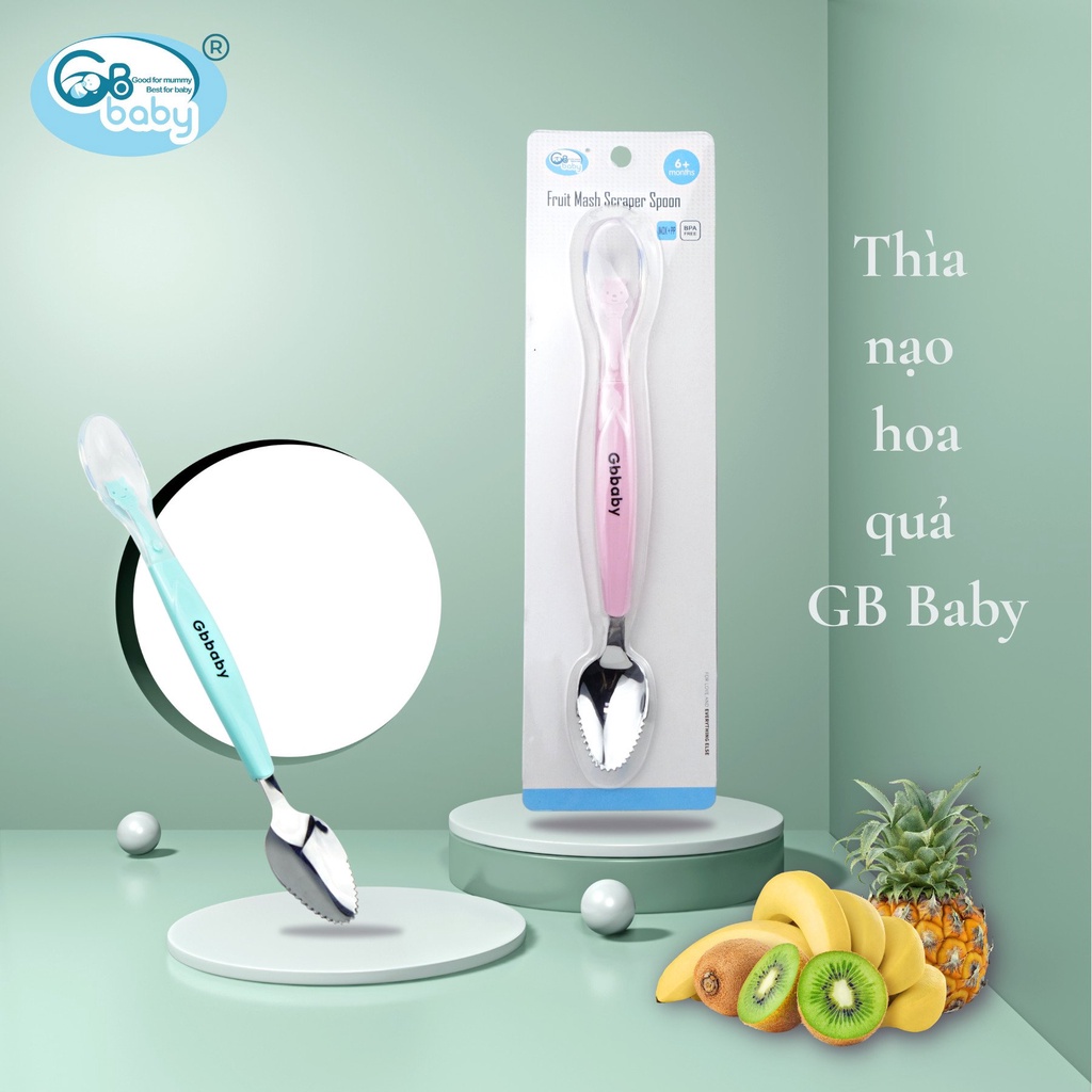 Thìa nạo hoa quả 2 đầu cho bé ăn dặm Gb baby chính hãng