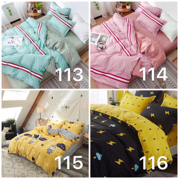 Bộ Chăn Ga Gối Cotton Poly Bo Decor Nhập Khẩu Ga Hàn Quốc Chát Chọn Mẫu