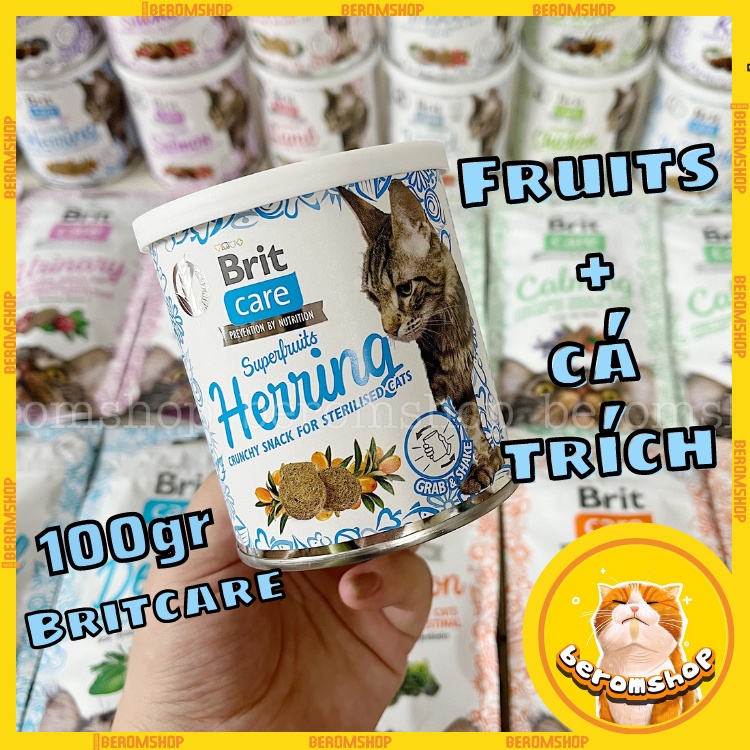 BÁNH THƯỞNG CHO MÈO BRIT CARE TRÁI CÂY 100G 6 VỊ NHẬP ĐỨC GIÁ RẺ
