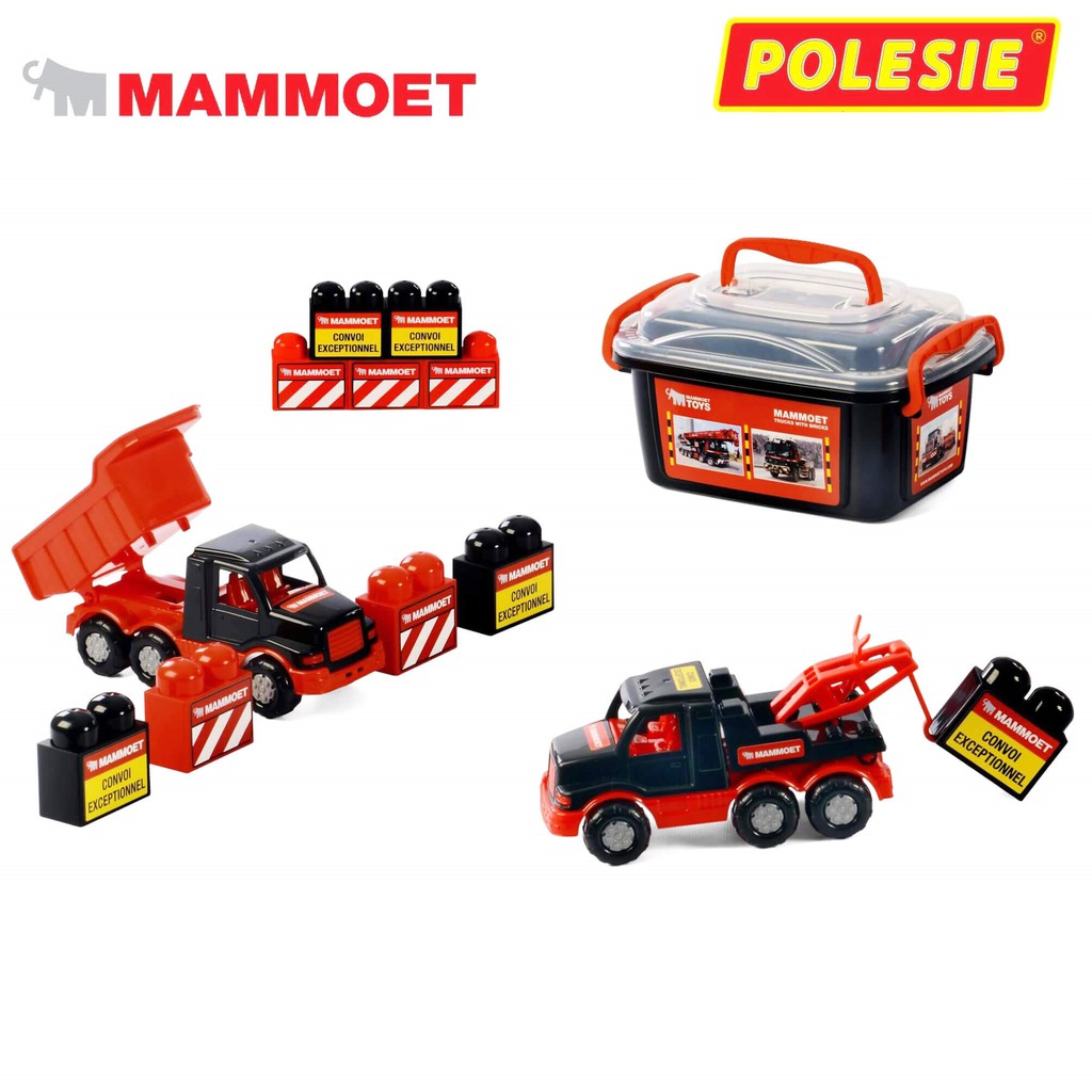 Bộ đồ chơi xe tải và xe kéo Mammoet kèm bộ lắp ráp 10 chi tiết – Polesie Toys