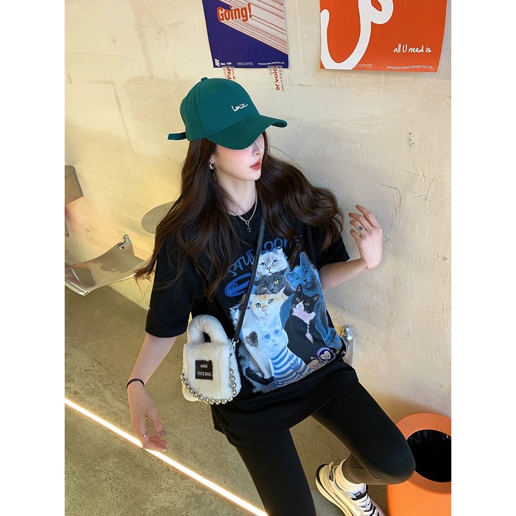 NRVP Áo Thun Nữ Tay Ngắn Cổ Tròn Cỡ Lớn Thời Trang Hàn Quốc