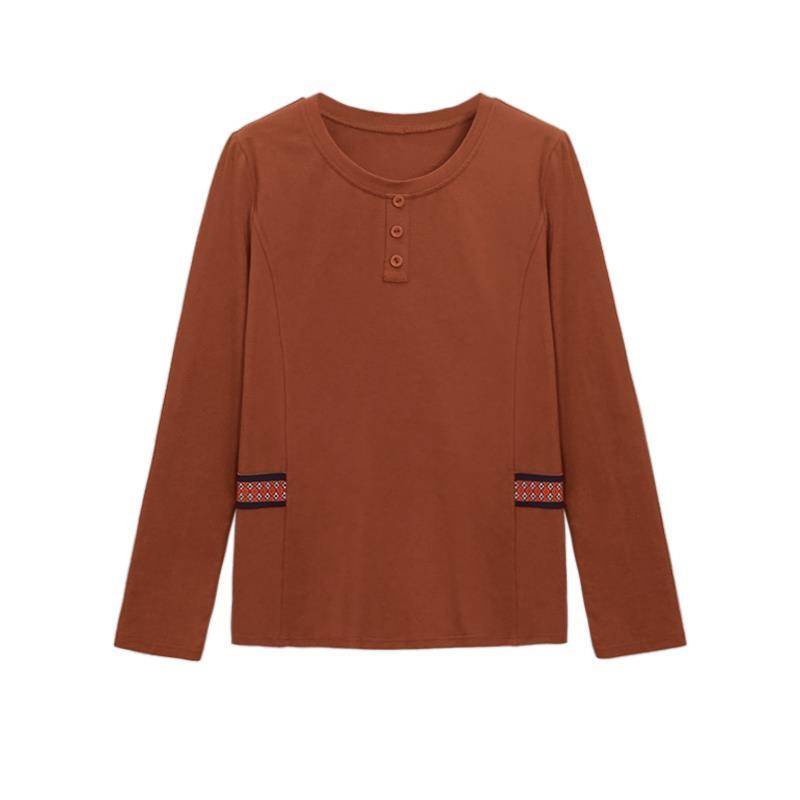 Áo Thun Tay Dài Dáng Rộng Cỡ Lớn Thời Trang Cao Cấp Dành Cho Nữ Trung Niên