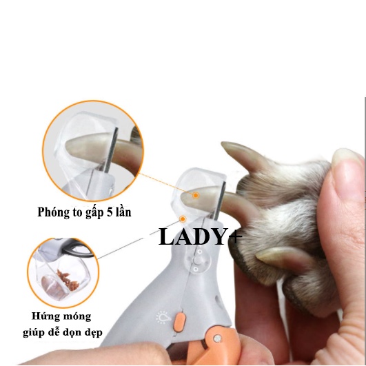 [PIN TẶNG KÈM] [THANH LÝ] Kéo cắt móng chân cho chó mèo có đèn LED và chống nước