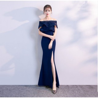 Đầm Dạ Hội Dáng Dài Phối Ren Phong Cách