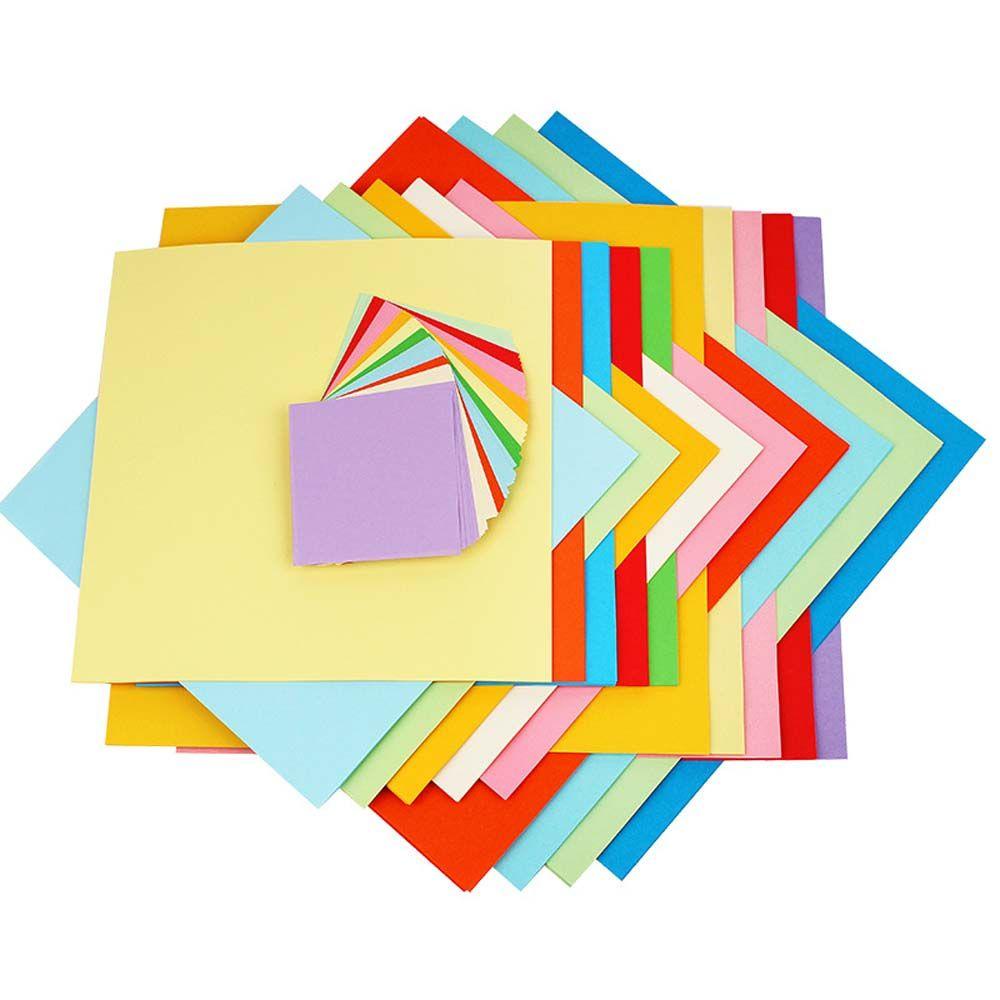 AUGUSTINA Set 100 Giấy Xếp Origami Hai Mặt Nhiều Màu Sắc