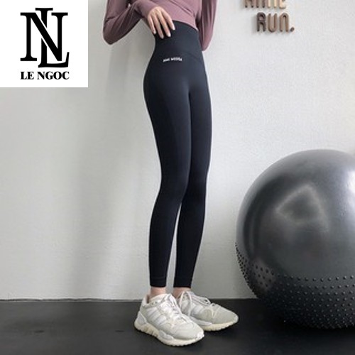 Quần Tập Dài Gym Nữ Cạp Lưng Cao, Quần Legging Cap Co Giãn 4 Chiều, Thoáng Mát, Dùng Quần Tập Yoga, Gym, Aerobic - LN015